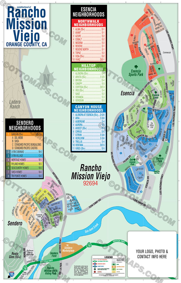 Rancho Mission Viejo Map - PDF, editable, royalty free
