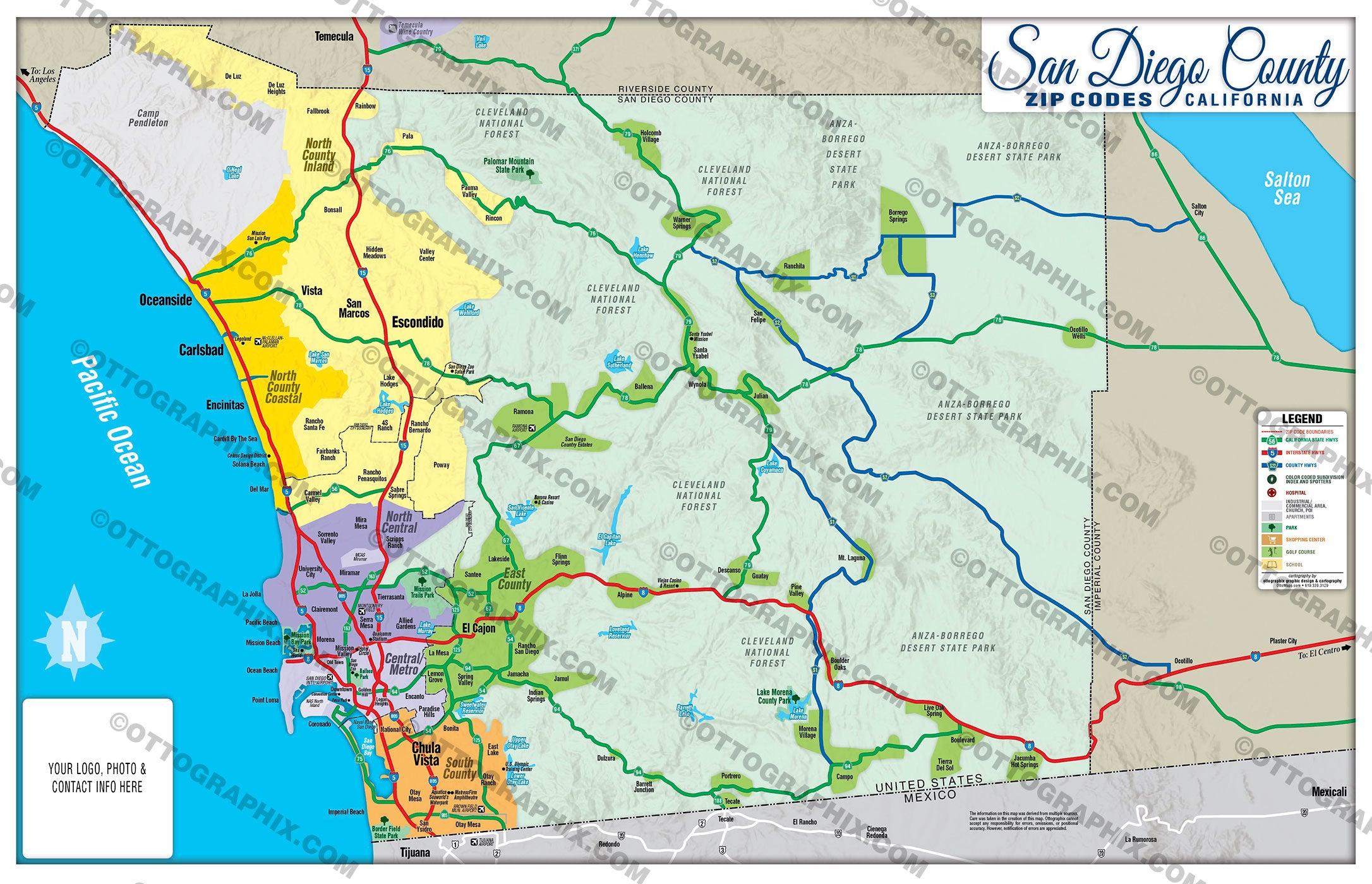 San Diego County Map - FULL (no Zip Codes)