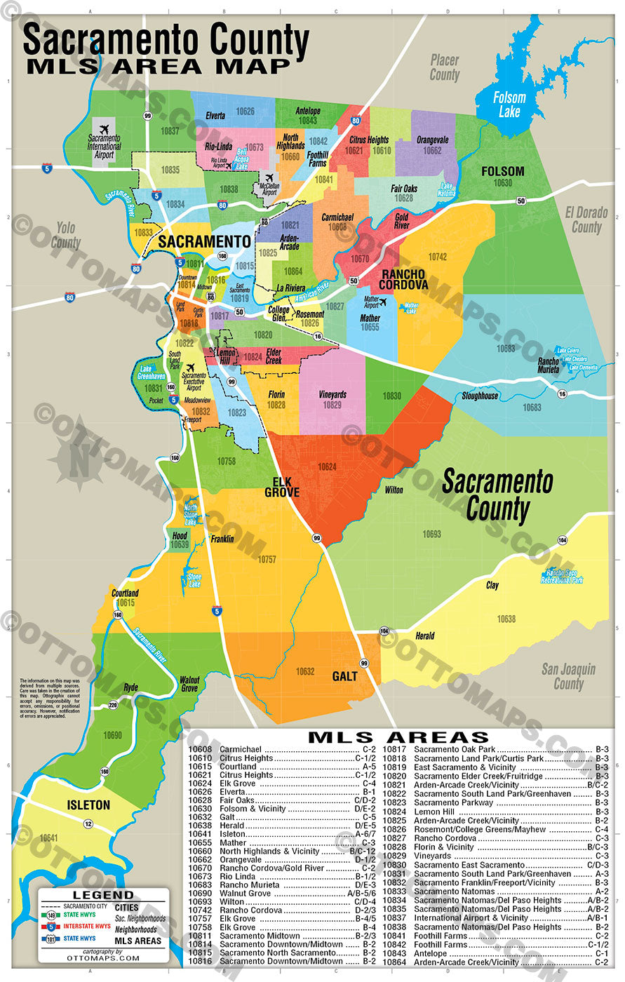 Sacramento County MLS Area Map - California