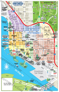 Downtown San Diego Tourist Map with Balboa Park Map - PDF, editable, royalty free maps