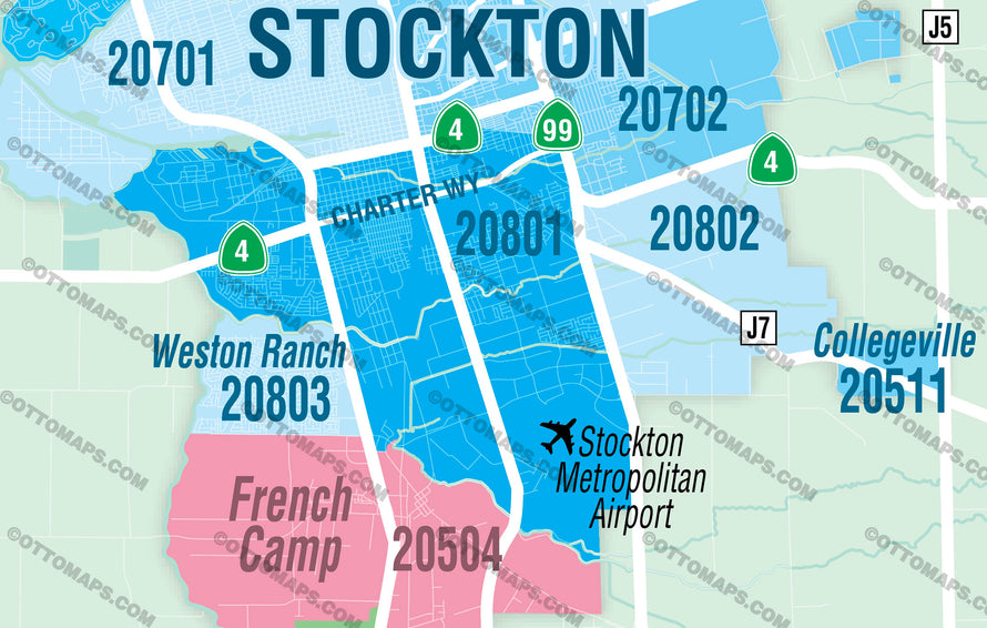 San Joaquin County MLS Area Map - California - FILES - PDF and AI, editable, vector, royalty free