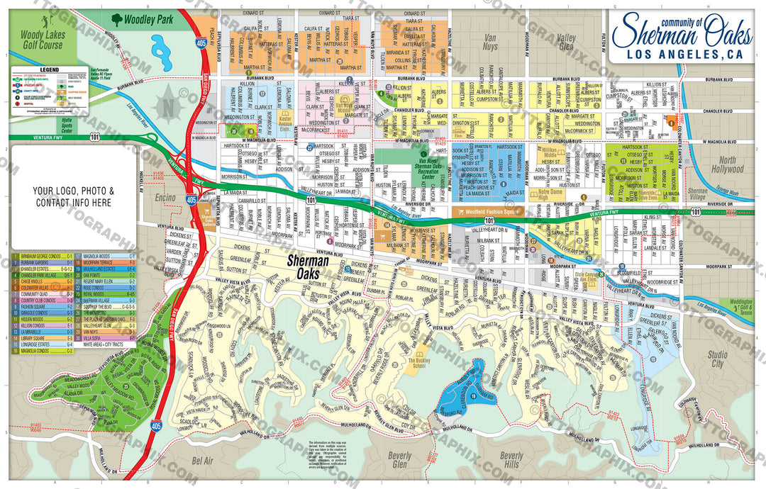 Sherman Oaks Map, Los Angeles County, CA – Otto Maps
