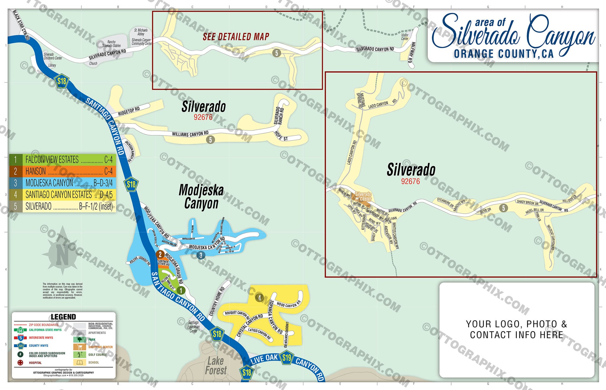 Silverado Canyon Map, Orange County, CA – Otto Maps