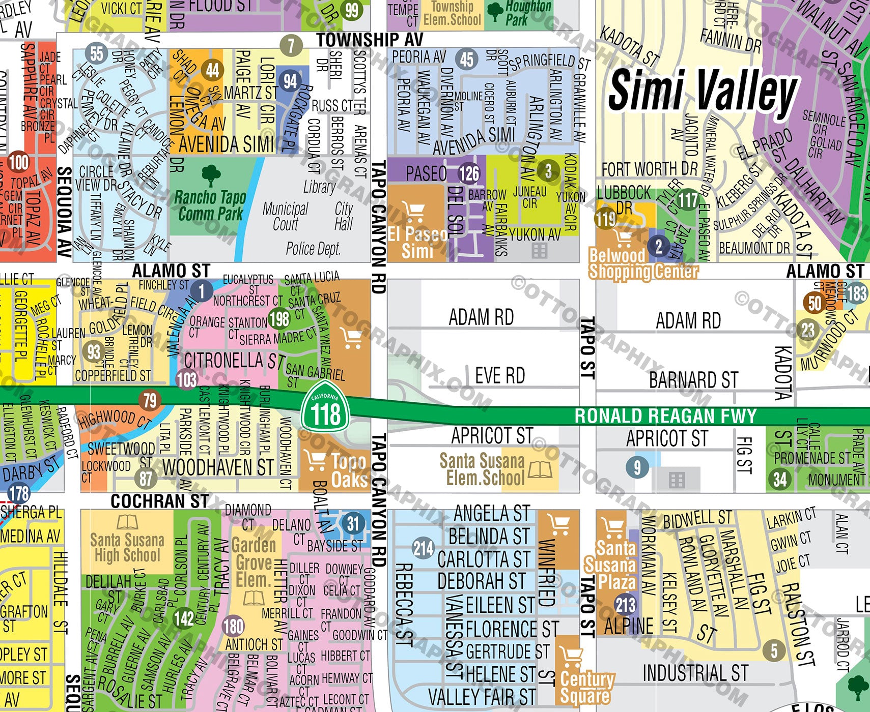 Simi Valley Map, Ventura County, CA