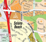 Solana Beach Map - PDF, editable, royalty free