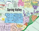 Spring Valley Map - PDF, editable, royalty free
