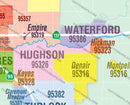 Stanislaus County Zip Code Map - PDF, editable, royalty free