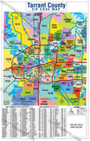 Tarrant County Zip Code Map - PDF, editable, royalty free