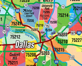 Dallas Fort Worth Zip Code Map - PDF, editable, royalty free