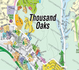 Thousand Oaks Map - PDF, editable, royalty free