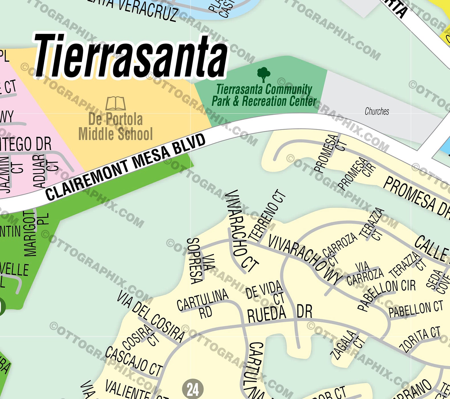 Tierrasanta Map, San Diego County, CA