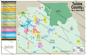 Tulare County MLS Area Map - California - PDF, editable, royalty free