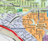 Uptown San Diego Map - PDF, editable, royalty free