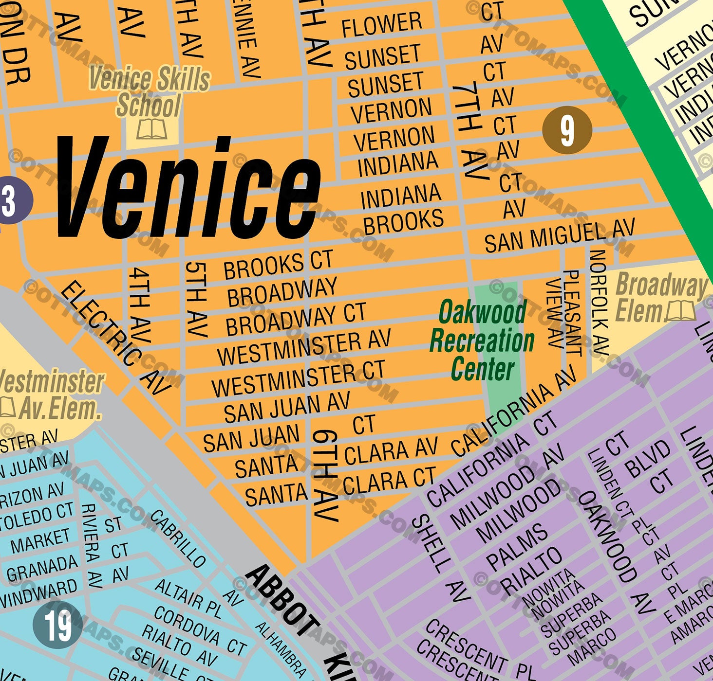 Venice Map - PDF, editable, royalty free