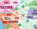 Ventura County Zip Code Map - PDF, editable, royalty free