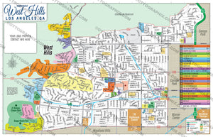 West Hills Map, Los Angeles County, CA