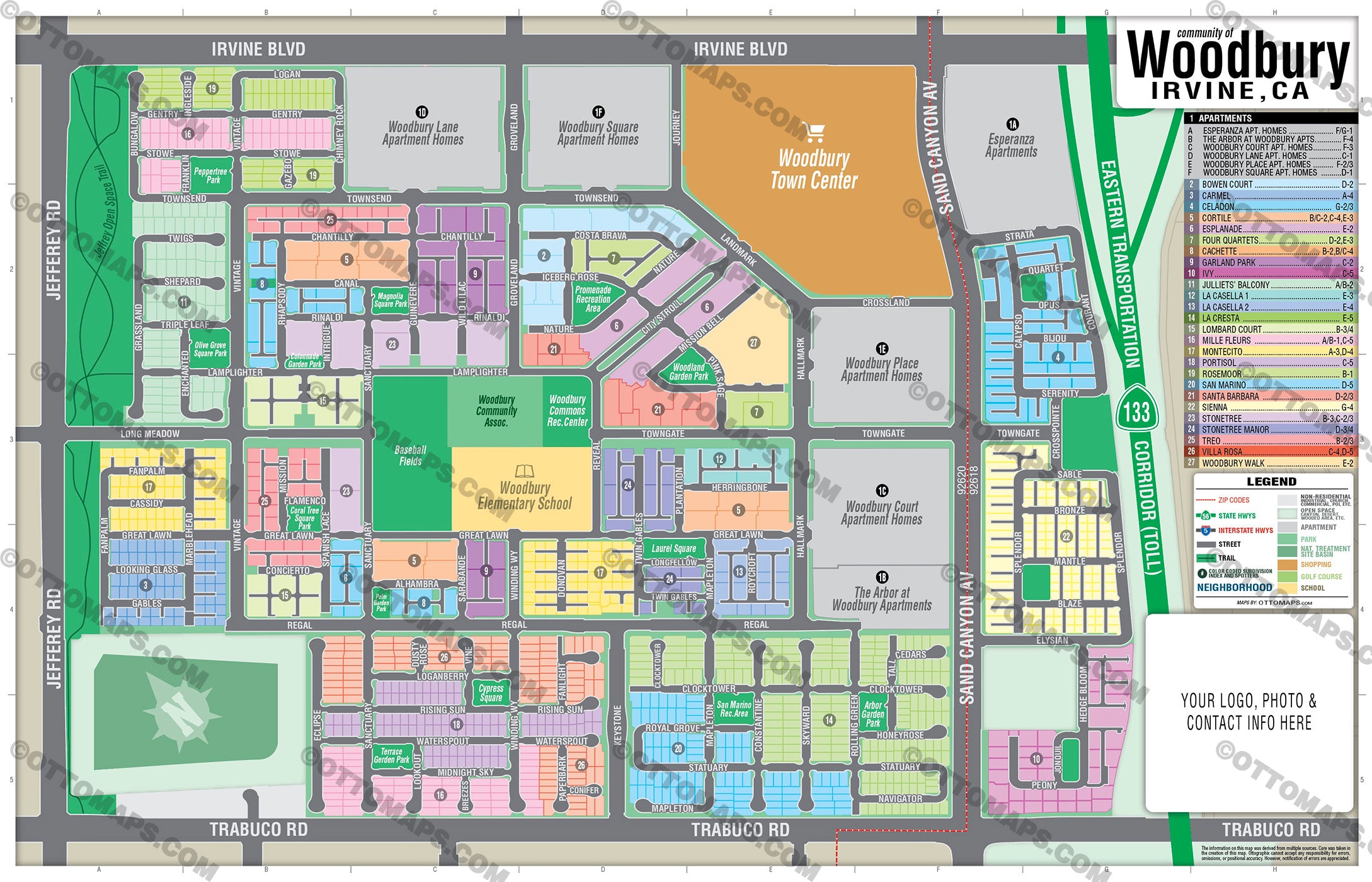 Woodbury Map, Irvine, CA