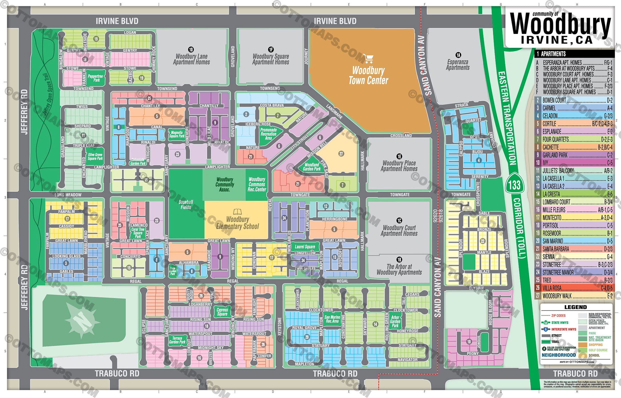 Woodbury Map, Irvine, CA